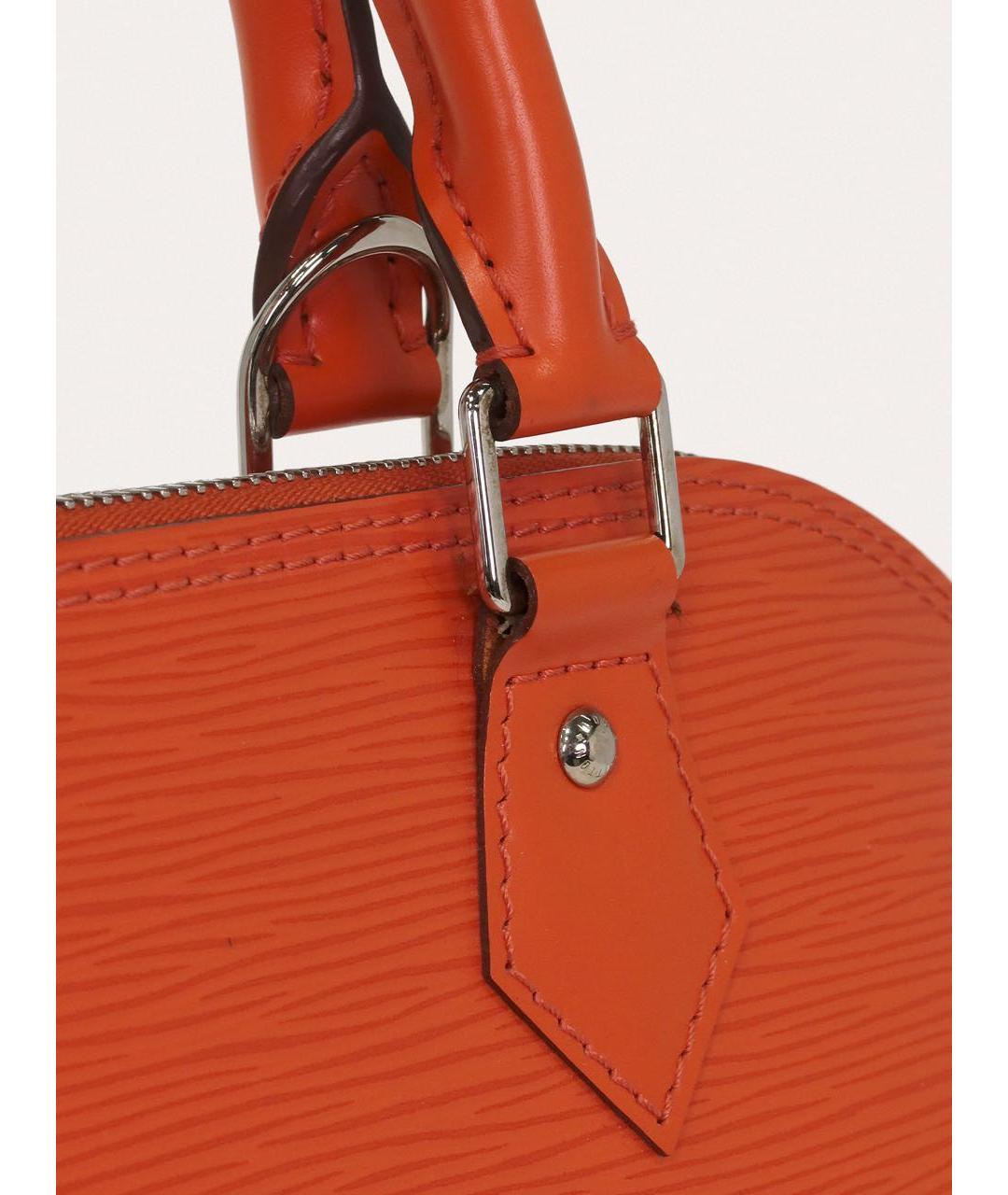 LOUIS VUITTON Коралловая кожаная сумка с короткими ручками, фото 5