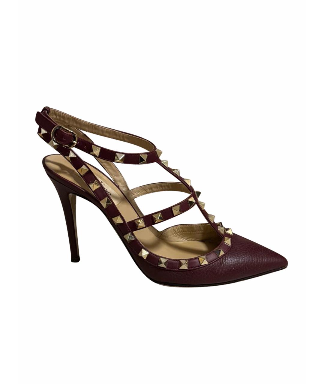 VALENTINO Бордовые кожаные туфли, фото 1