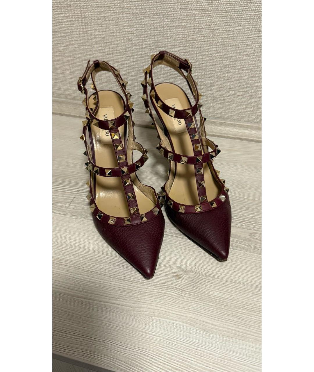 VALENTINO Бордовые кожаные туфли, фото 2