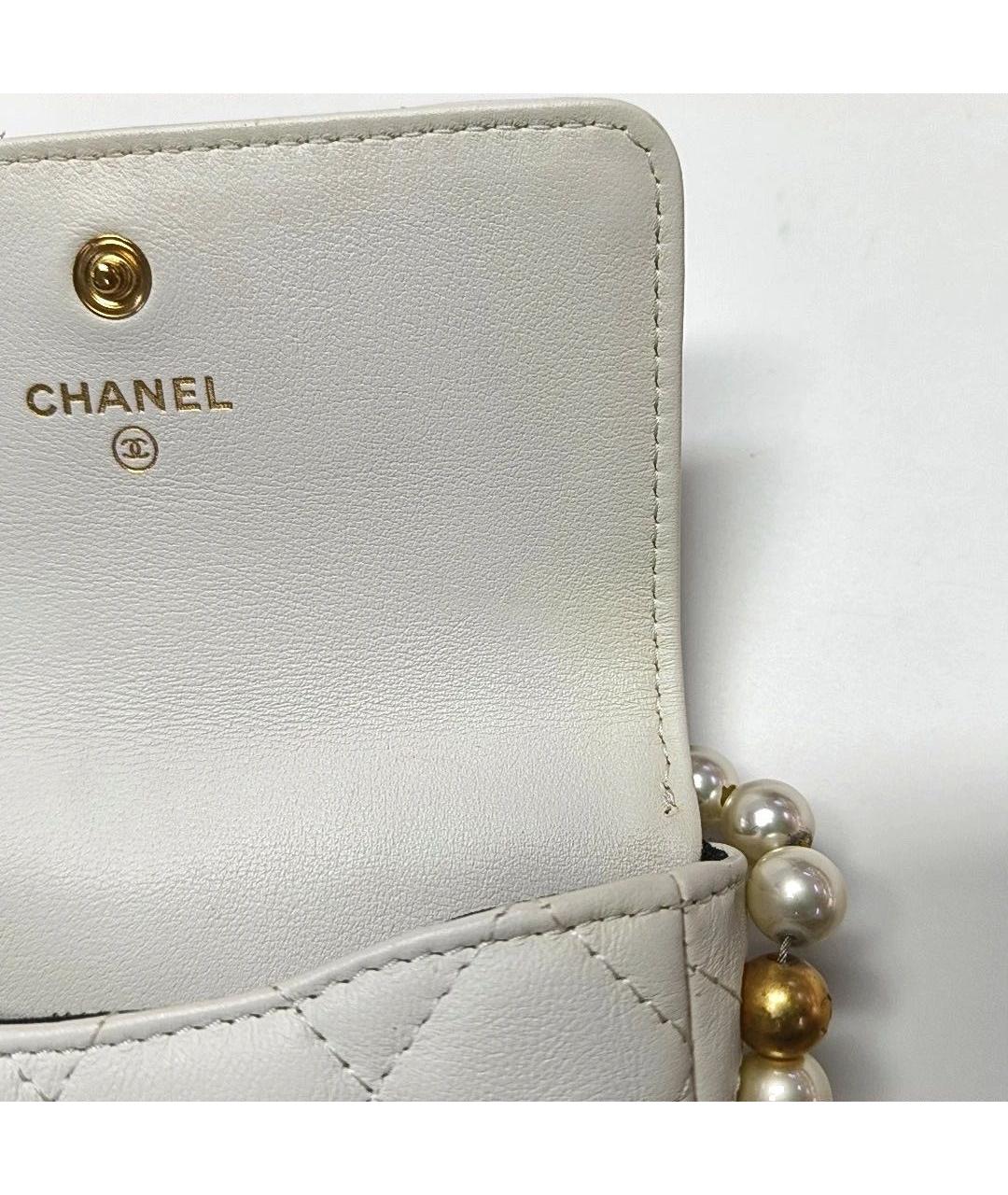 CHANEL Белая кожаная сумка через плечо, фото 7