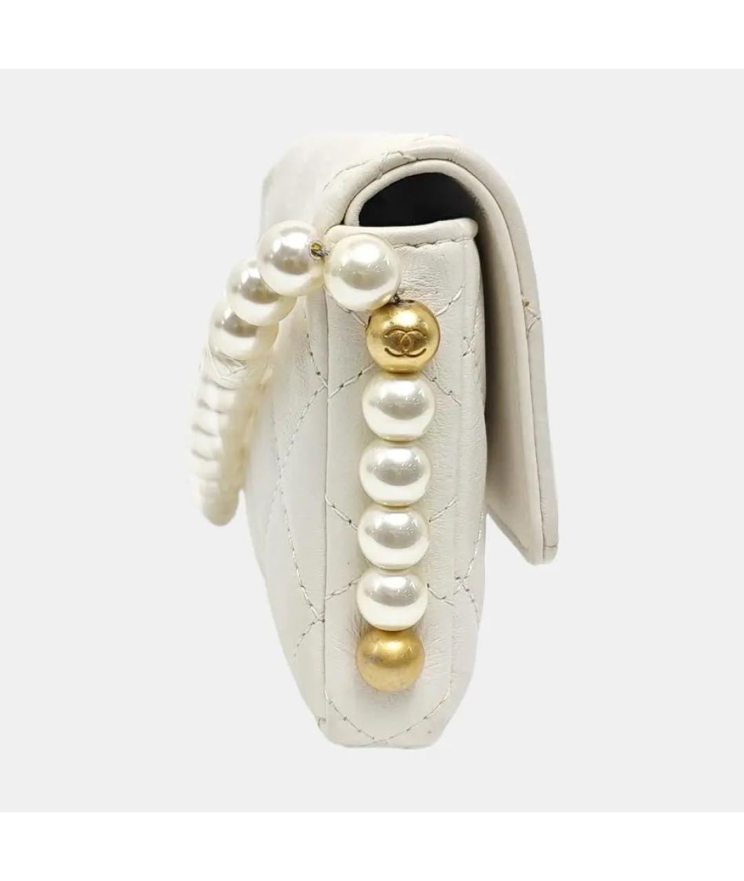 CHANEL Белая кожаная сумка через плечо, фото 3