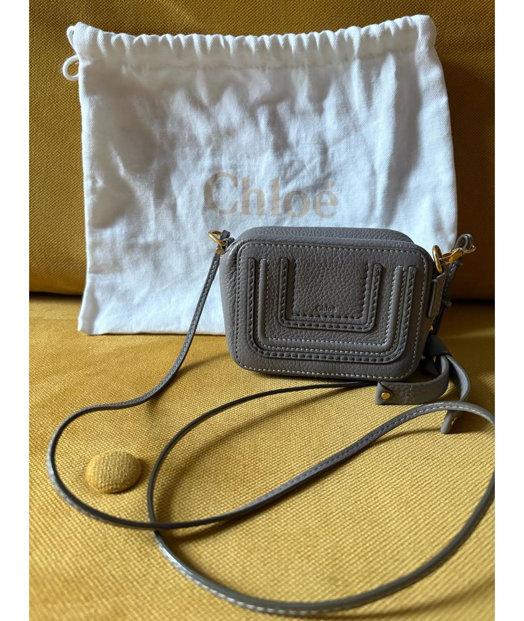 CHLOE Серая кожаная сумка через плечо, фото 8