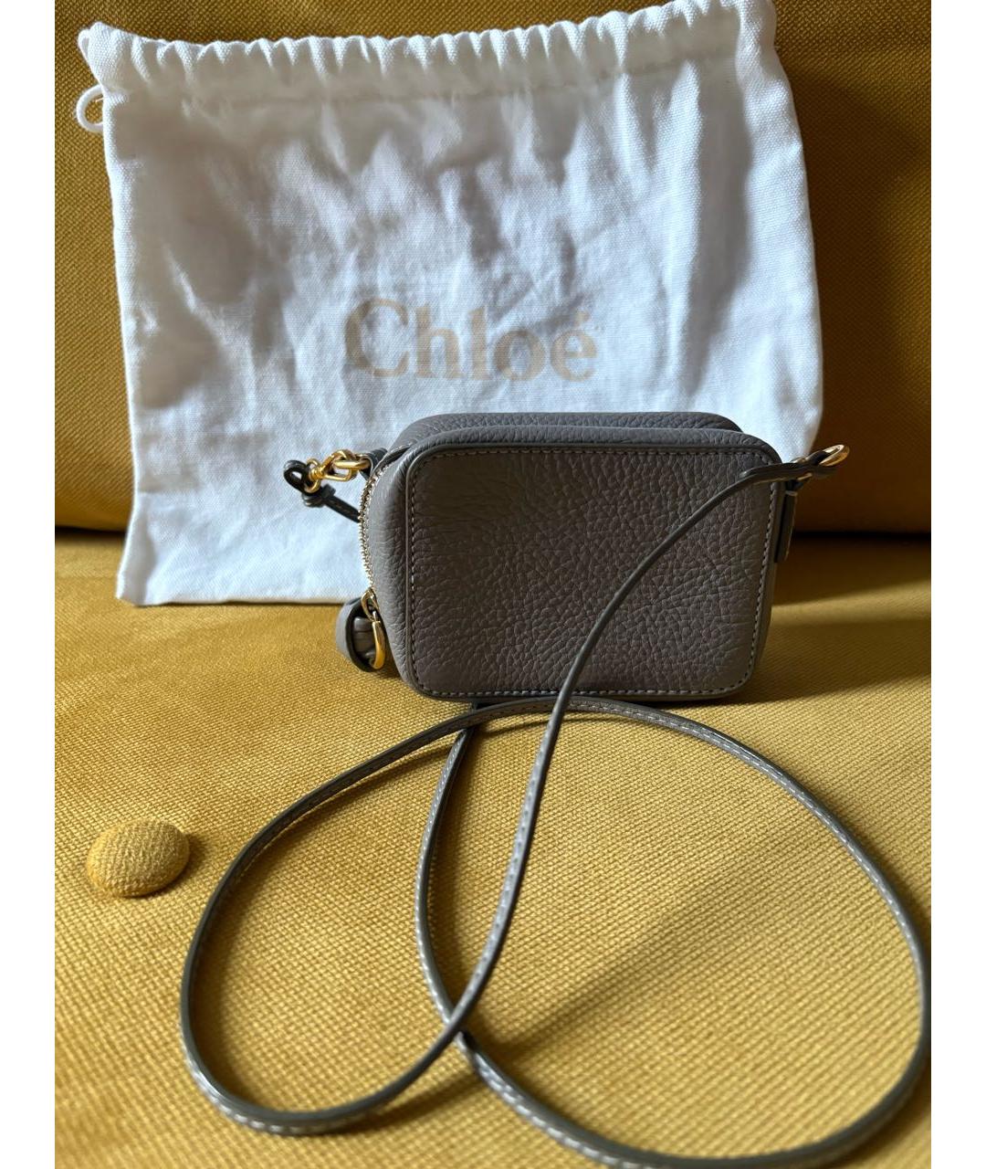 CHLOE Серая кожаная сумка через плечо, фото 3