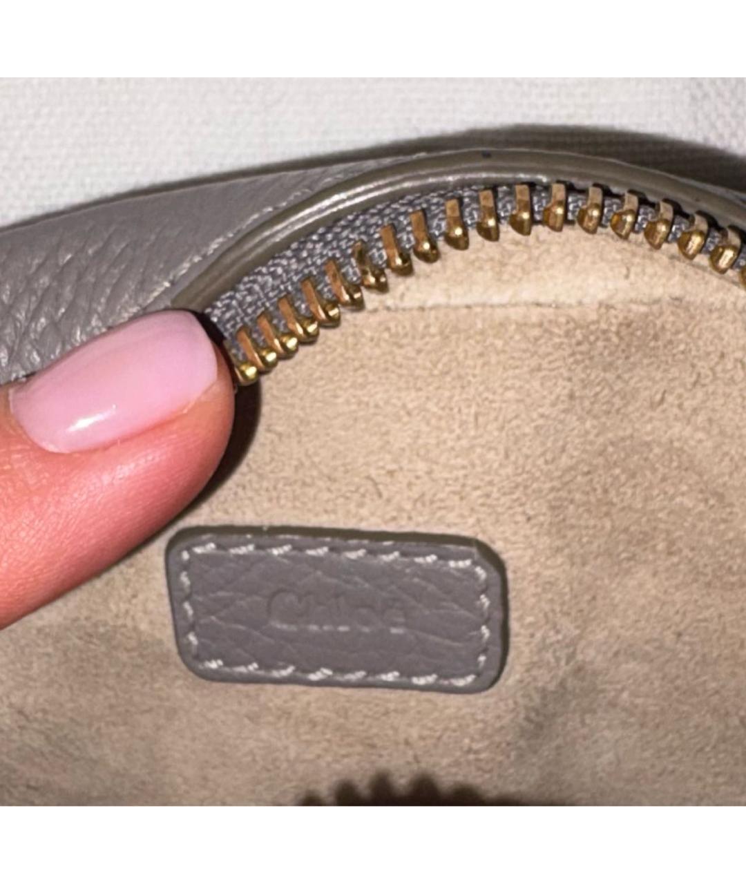 CHLOE Серая кожаная сумка через плечо, фото 7