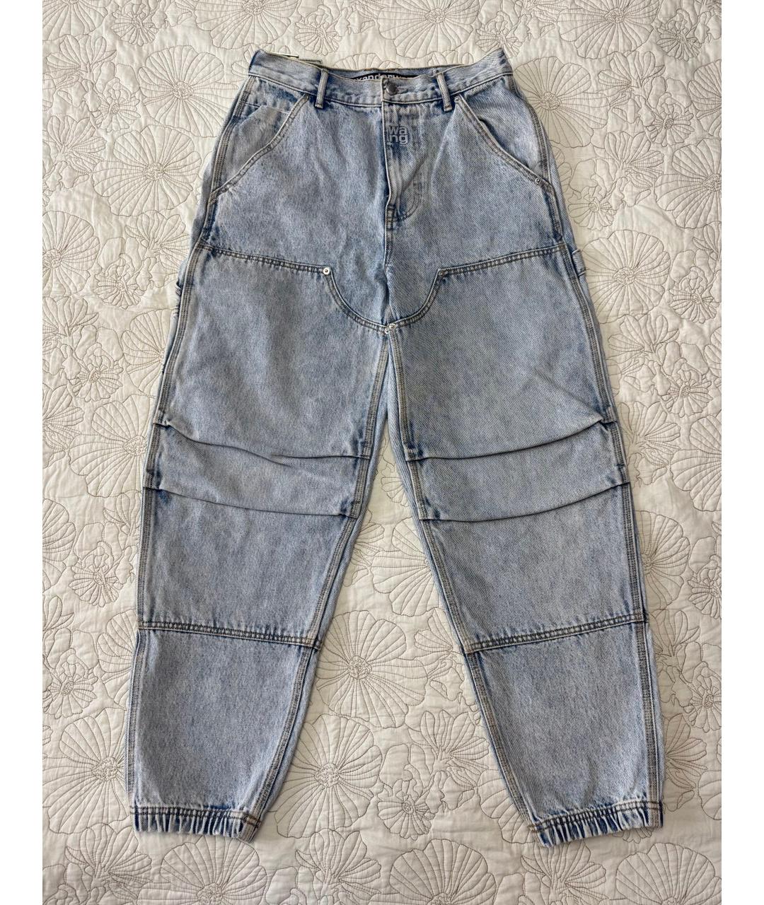 ALEXANDER WANG Синие хлопковые прямые джинсы, фото 10