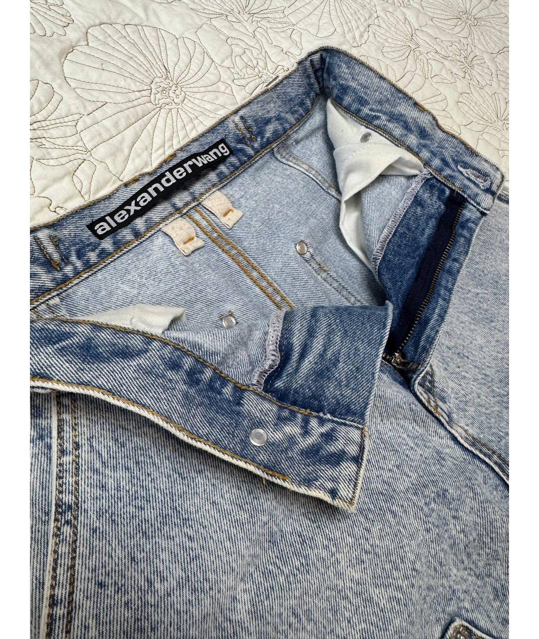 ALEXANDER WANG Синие хлопковые прямые джинсы, фото 6
