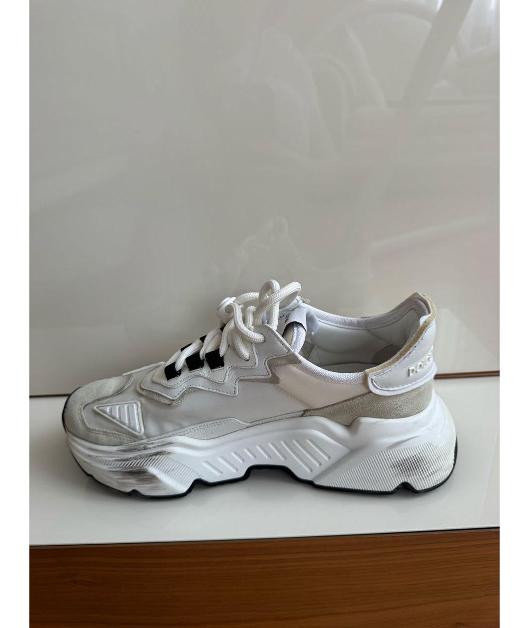 DOLCE&GABBANA Бежевые текстильные кроссовки, фото 7