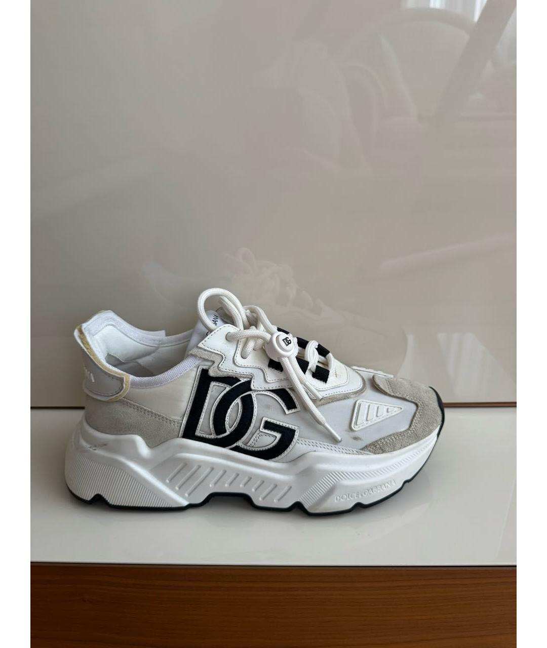 DOLCE&GABBANA Бежевые текстильные кроссовки, фото 9