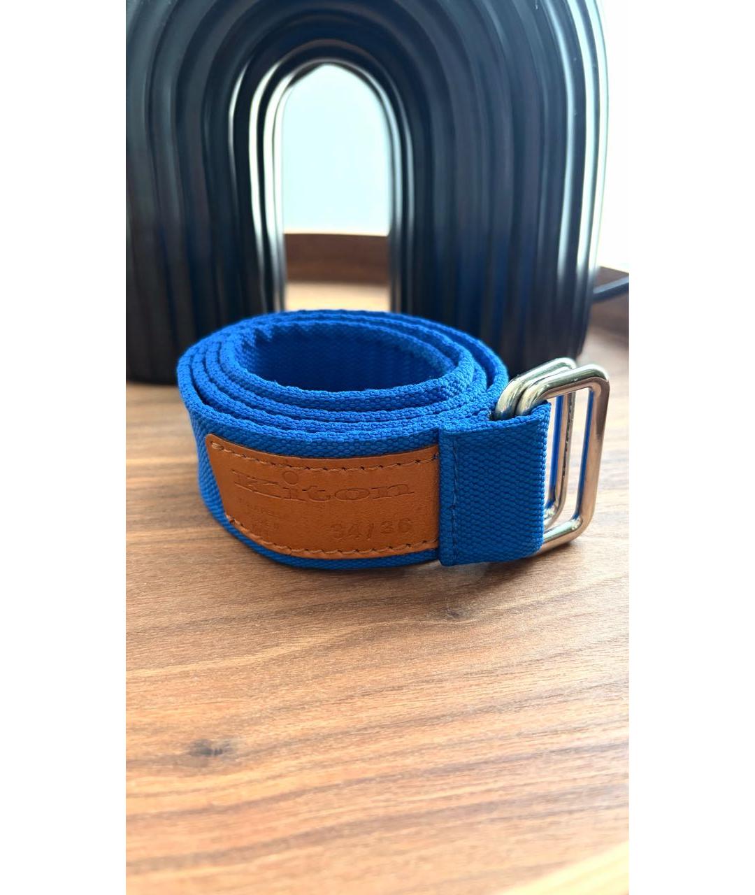 KITON Синий ремень, фото 4