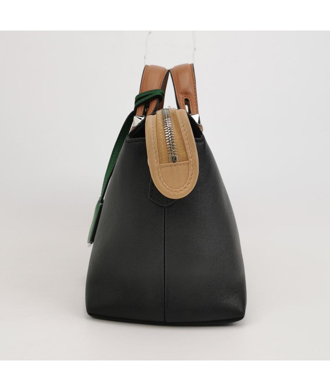 FENDI Черная кожаная сумка тоут, фото 2