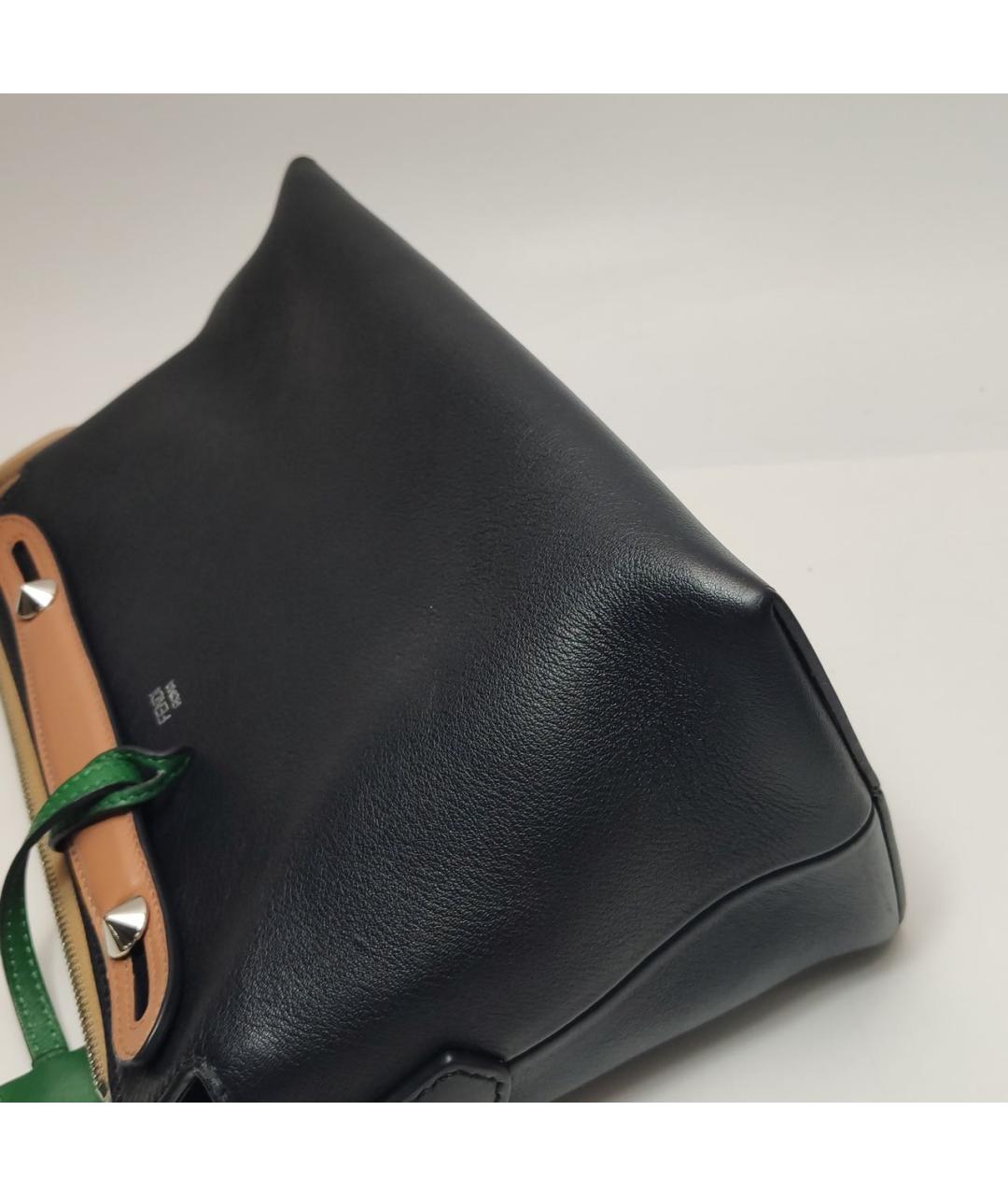 FENDI Черная кожаная сумка тоут, фото 7