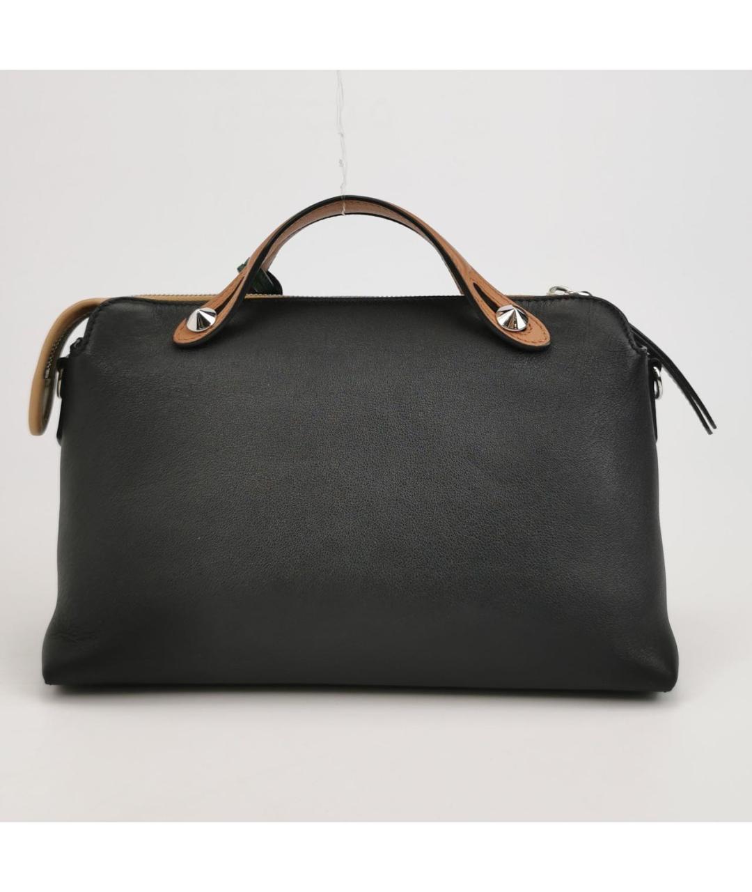 FENDI Черная кожаная сумка тоут, фото 4