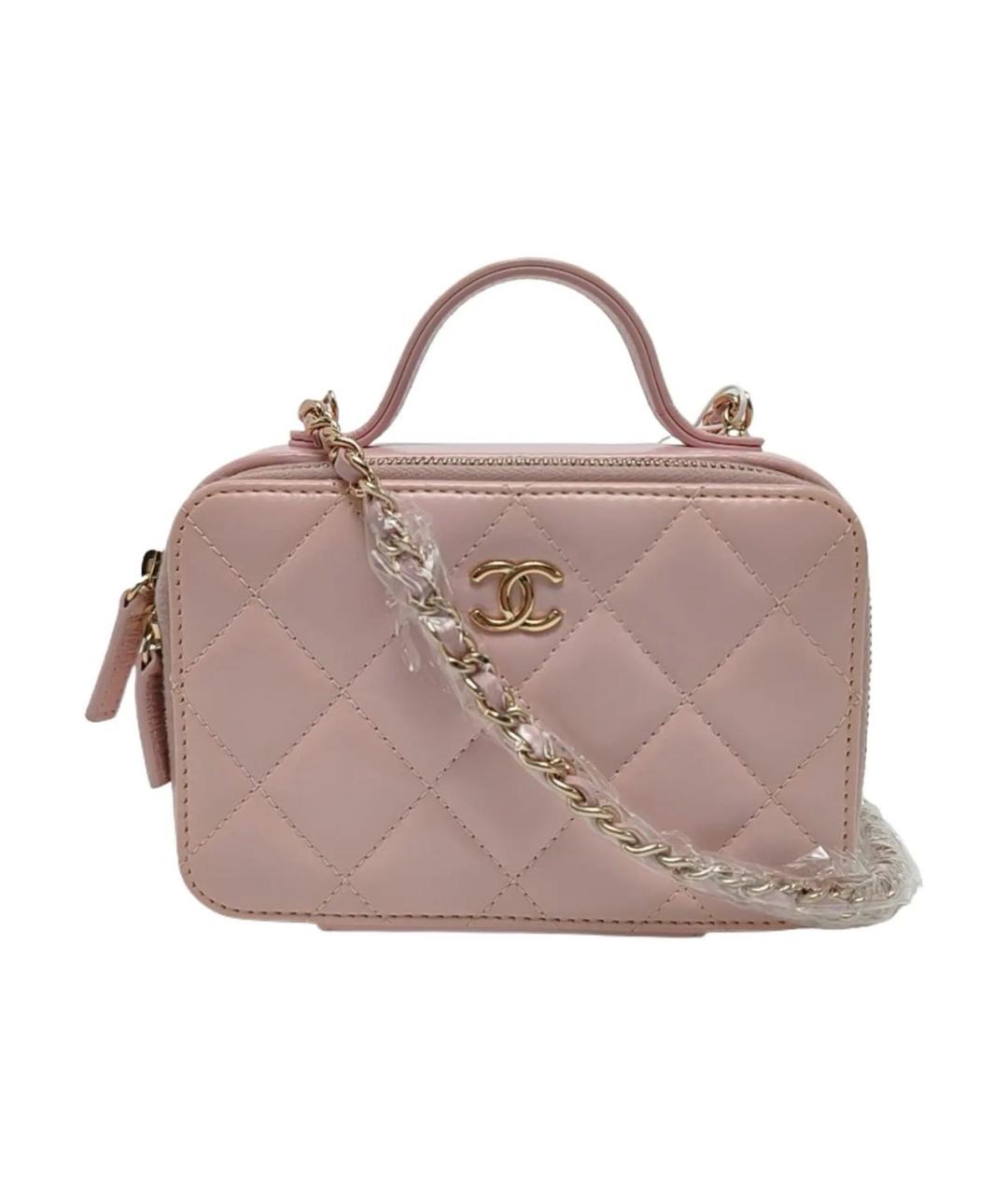 CHANEL Розовая кожаная сумка через плечо, фото 9