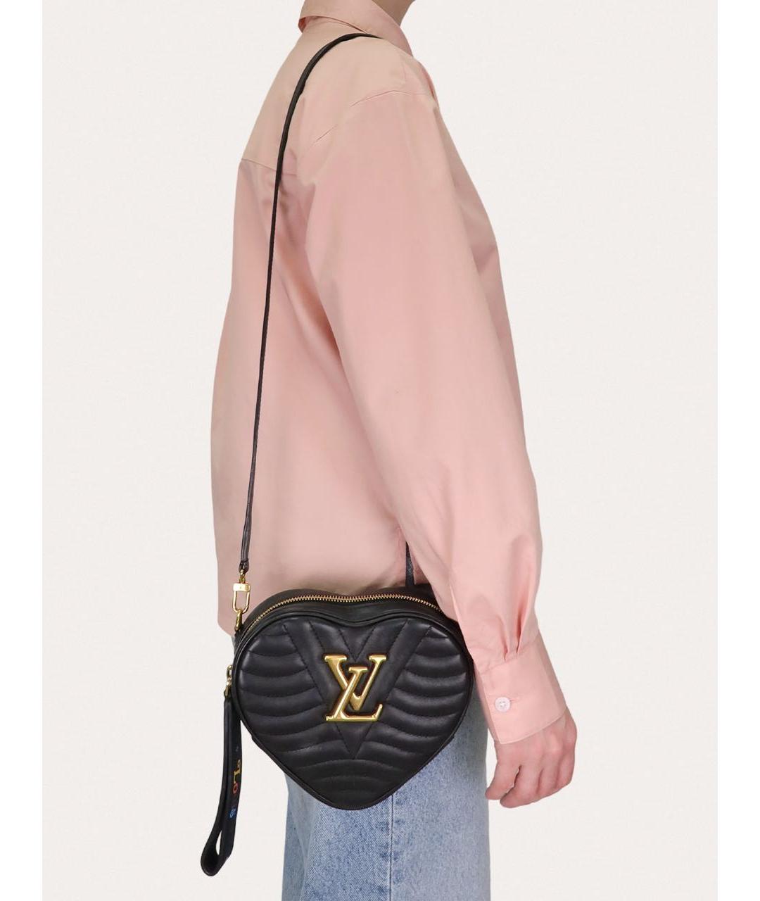 LOUIS VUITTON Черная кожаная сумка через плечо, фото 8