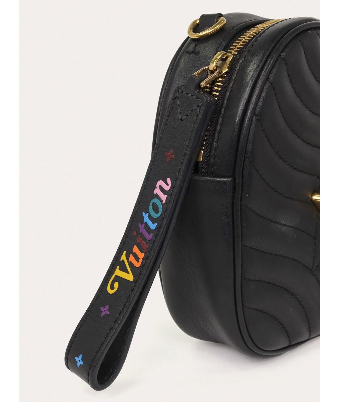 LOUIS VUITTON Черная кожаная сумка через плечо, фото 7