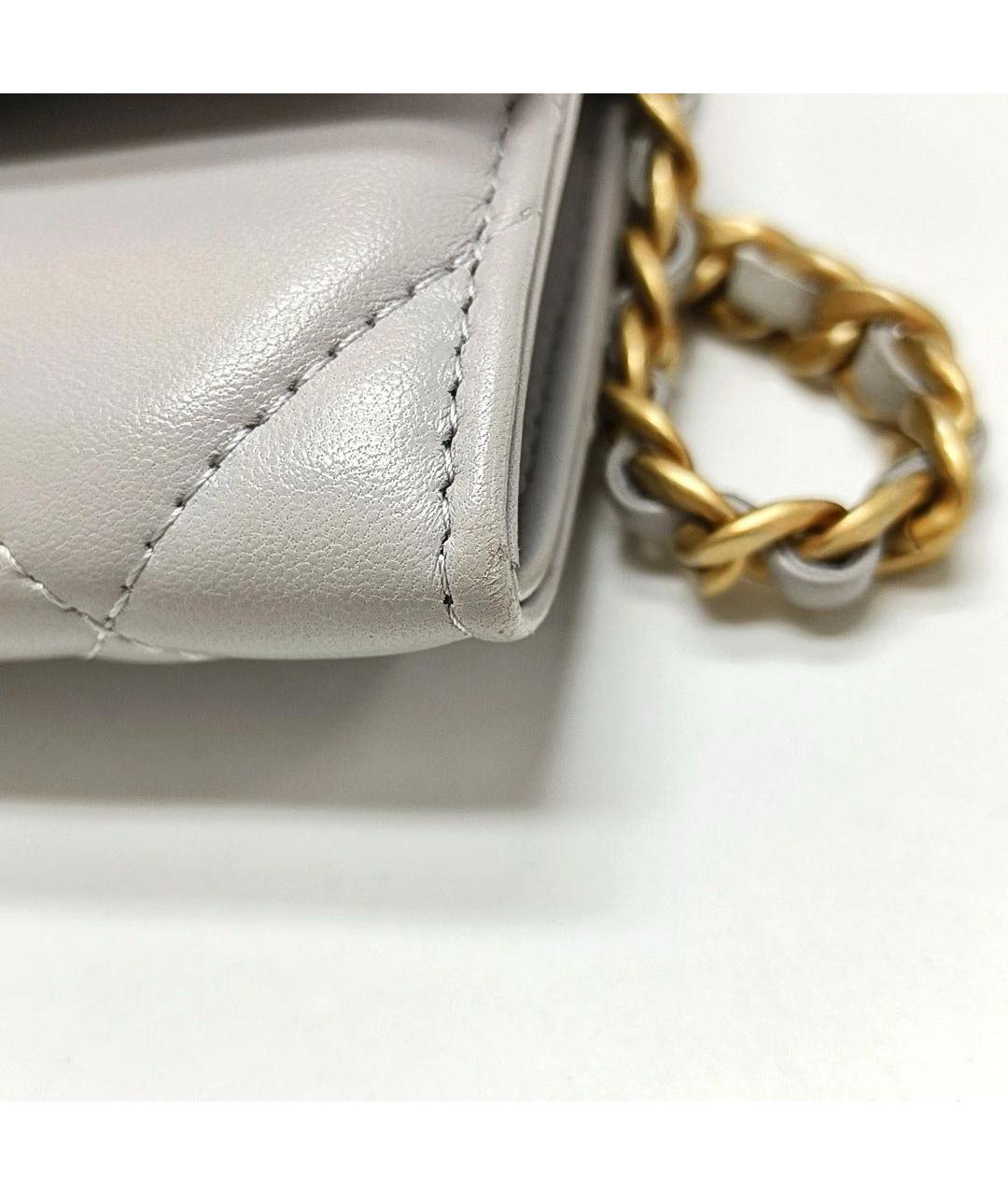 CHANEL Серая кожаная сумка через плечо, фото 7