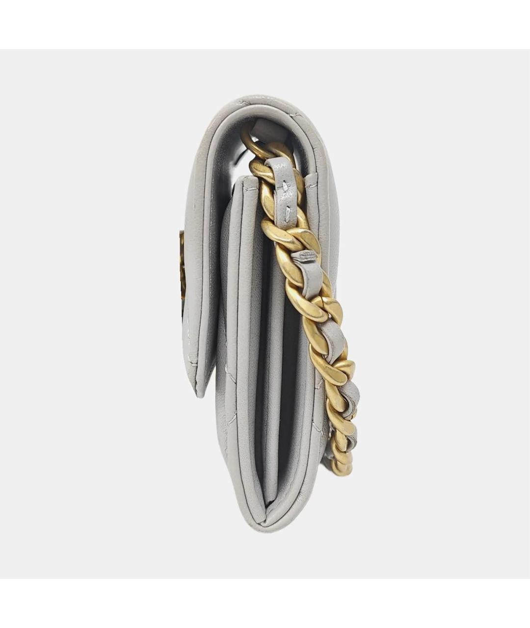 CHANEL Серая кожаная сумка через плечо, фото 2