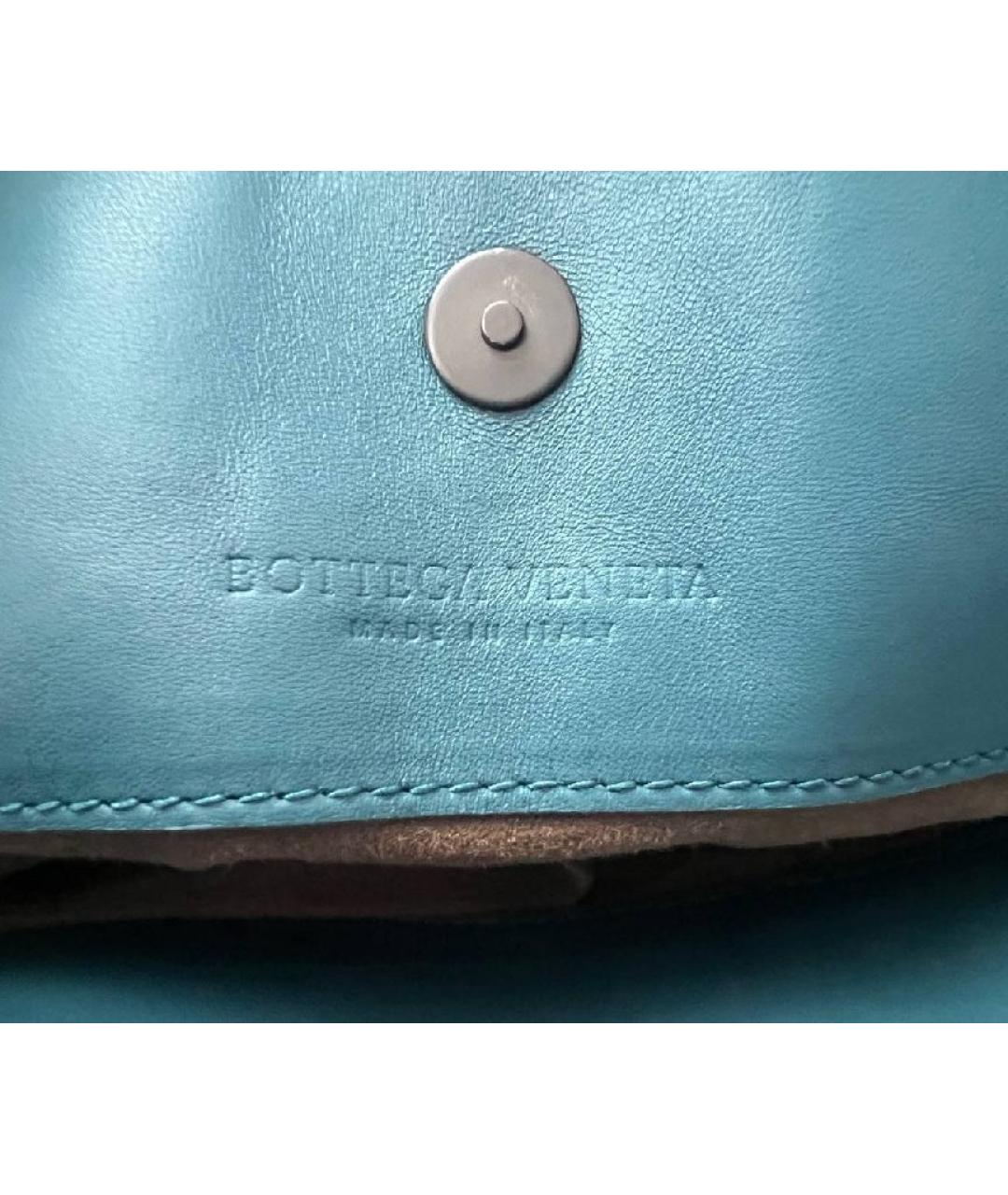 BOTTEGA VENETA Бирюзовая кожаная сумка тоут, фото 5