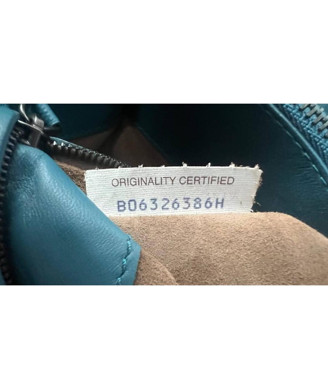 BOTTEGA VENETA Бирюзовая кожаная сумка тоут, фото 7