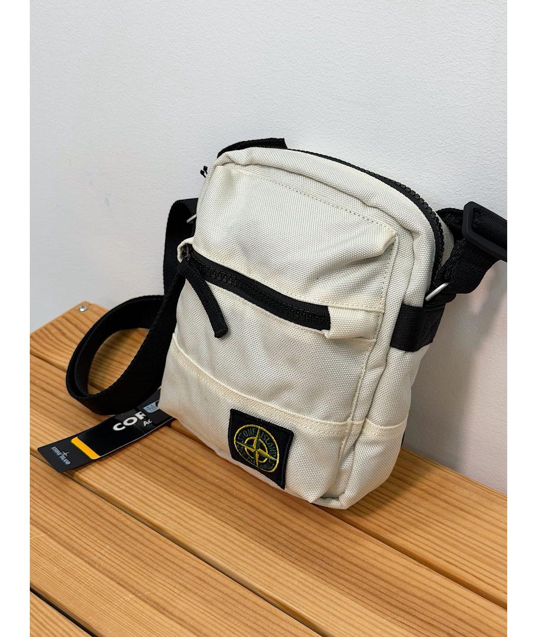 STONE ISLAND Бежевая синтетическая сумка на плечо, фото 3