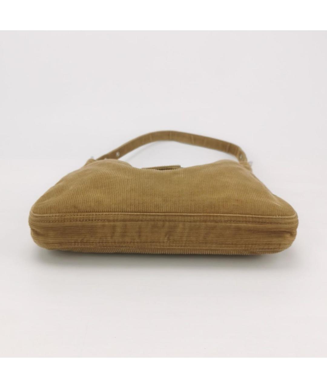 FENDI Бежевая тканевая сумка с короткими ручками, фото 5