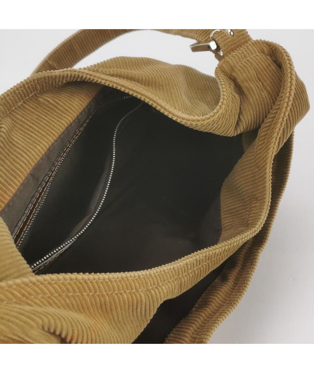 FENDI Бежевая тканевая сумка с короткими ручками, фото 6