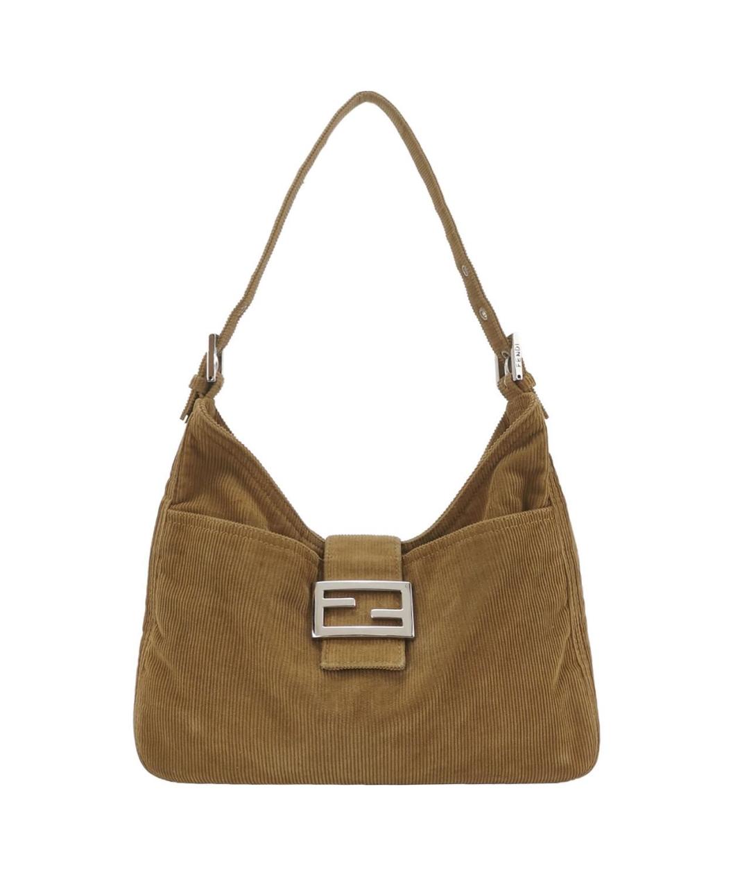 FENDI Бежевая тканевая сумка с короткими ручками, фото 9