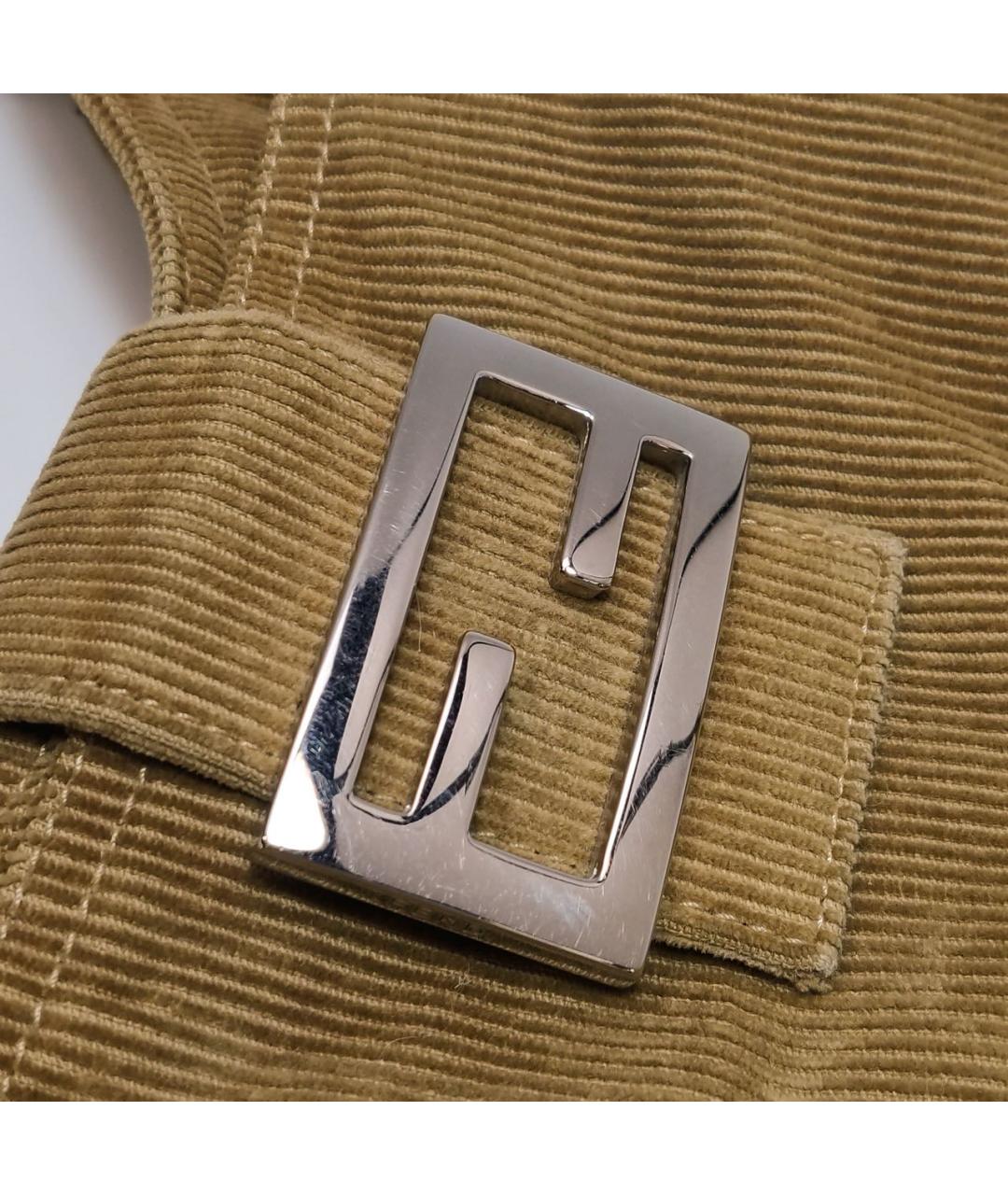 FENDI Бежевая тканевая сумка с короткими ручками, фото 7