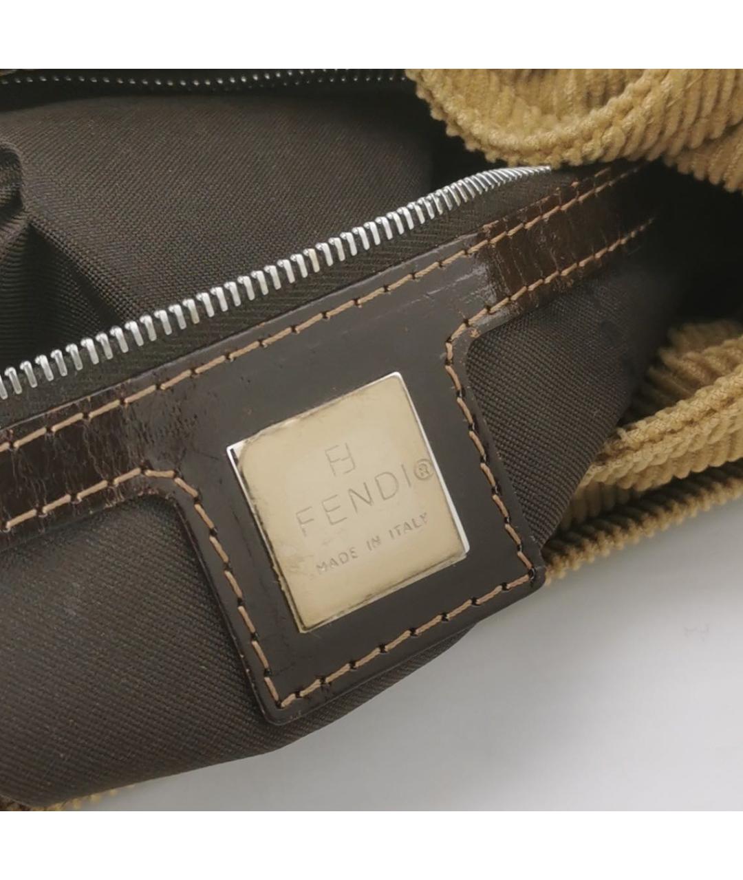 FENDI Бежевая тканевая сумка с короткими ручками, фото 8