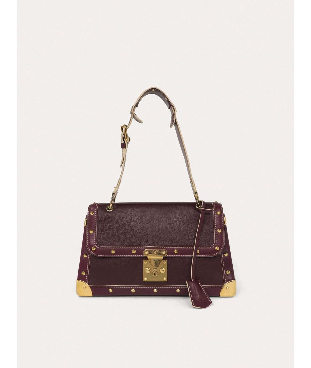 LOUIS VUITTON Бордовая кожаная сумка через плечо, фото 9