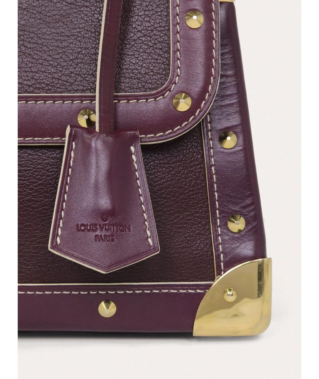 LOUIS VUITTON Бордовая кожаная сумка через плечо, фото 7