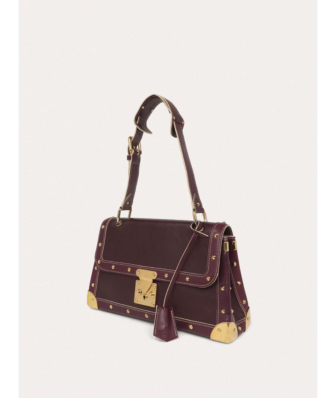 LOUIS VUITTON Бордовая кожаная сумка через плечо, фото 2