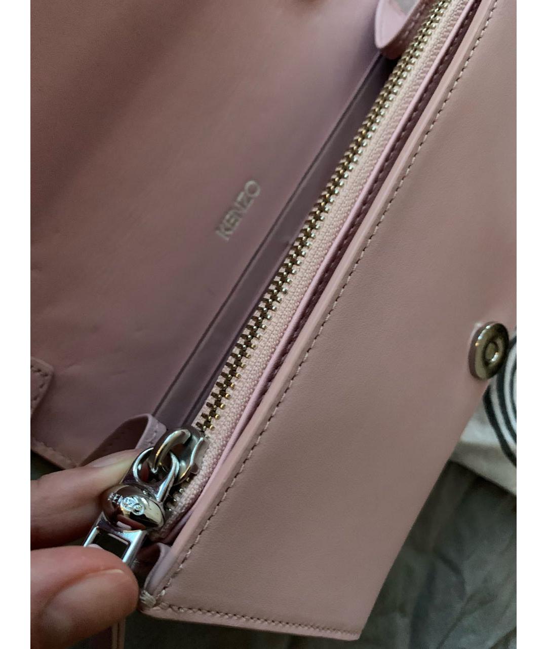 KENZO Розовая кожаная сумка через плечо, фото 7