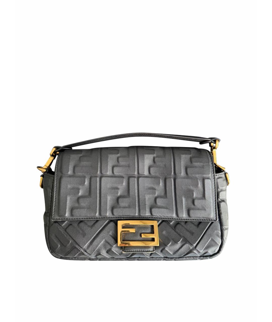 FENDI Черная кожаная сумка через плечо, фото 1