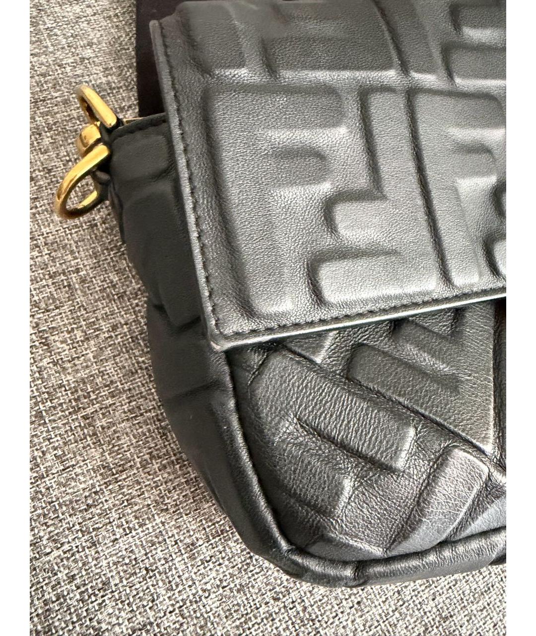 FENDI Черная кожаная сумка через плечо, фото 2