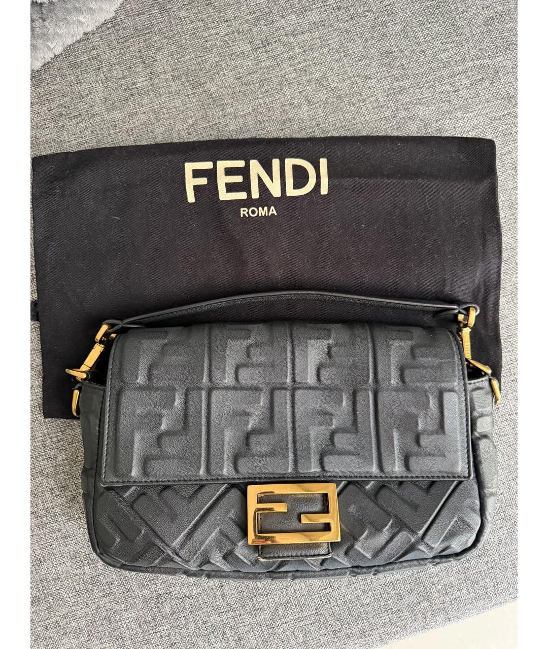 FENDI Черная кожаная сумка через плечо, фото 9