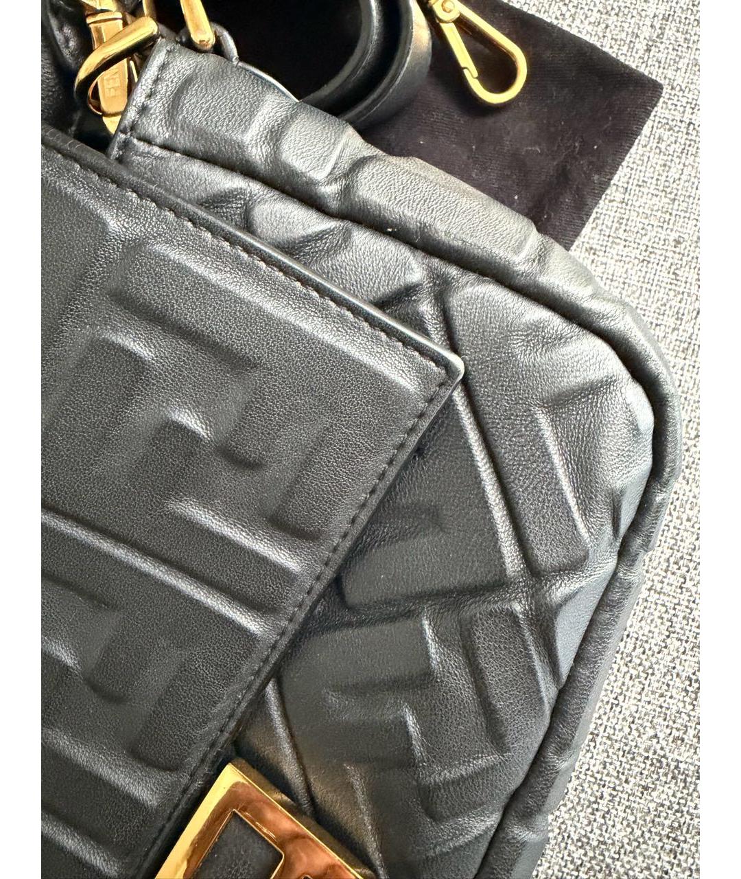 FENDI Черная кожаная сумка через плечо, фото 5