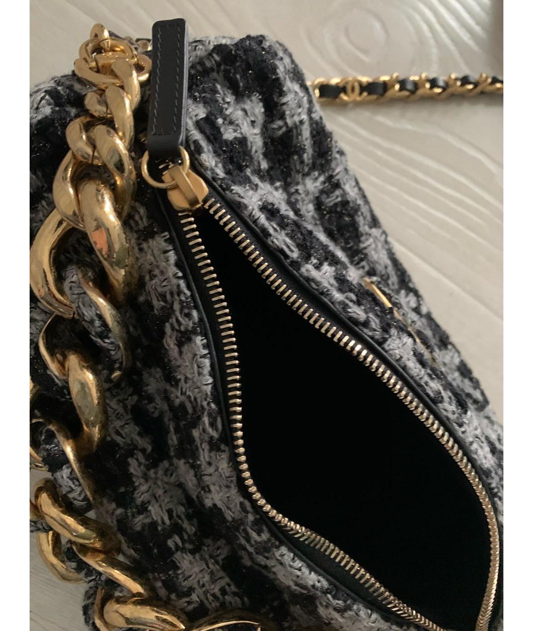 CHANEL Серая твидовая сумка через плечо, фото 4