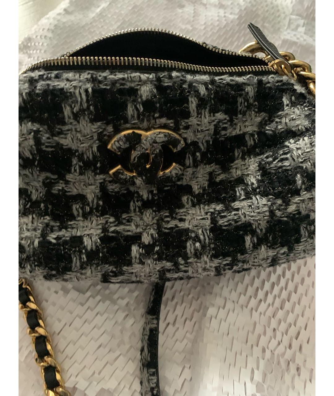 CHANEL Серая твидовая сумка через плечо, фото 8