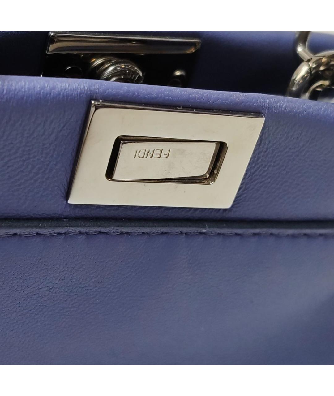 FENDI Фиолетовая кожаная сумка через плечо, фото 8