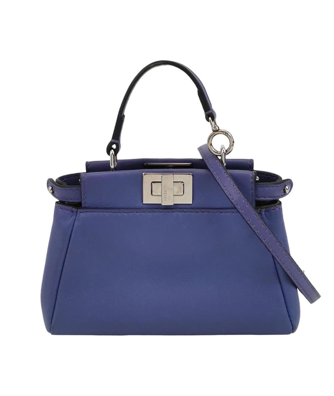 FENDI Фиолетовая кожаная сумка через плечо, фото 9