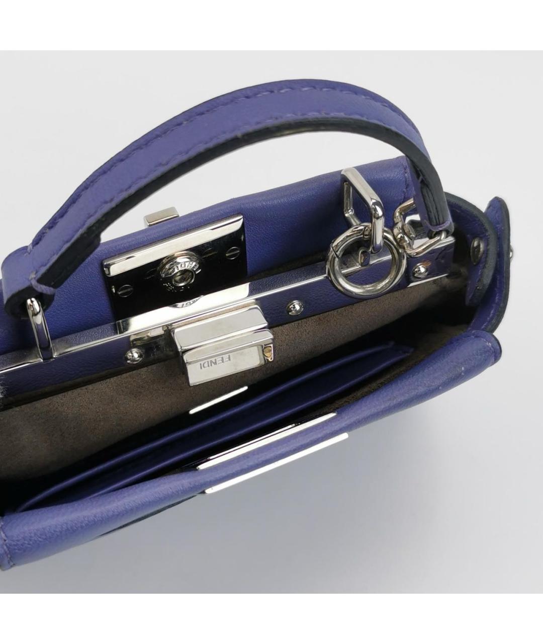 FENDI Фиолетовая кожаная сумка через плечо, фото 6