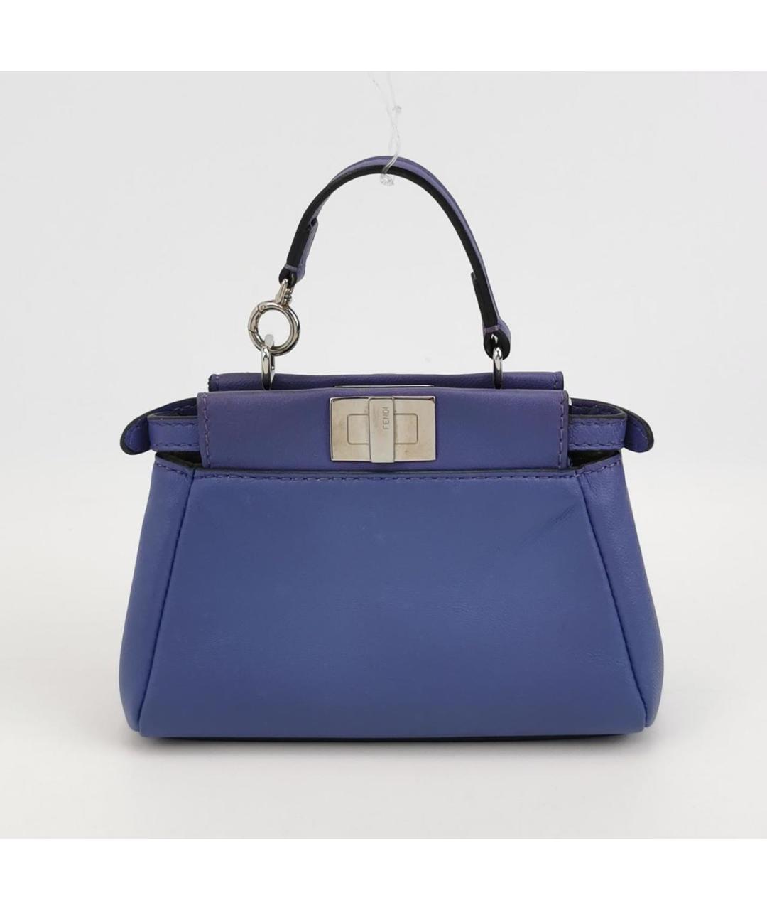 FENDI Фиолетовая кожаная сумка через плечо, фото 4