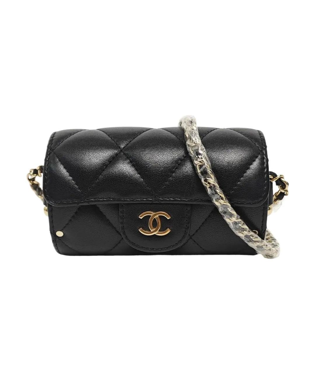 CHANEL Черная кожаная сумка через плечо, фото 9