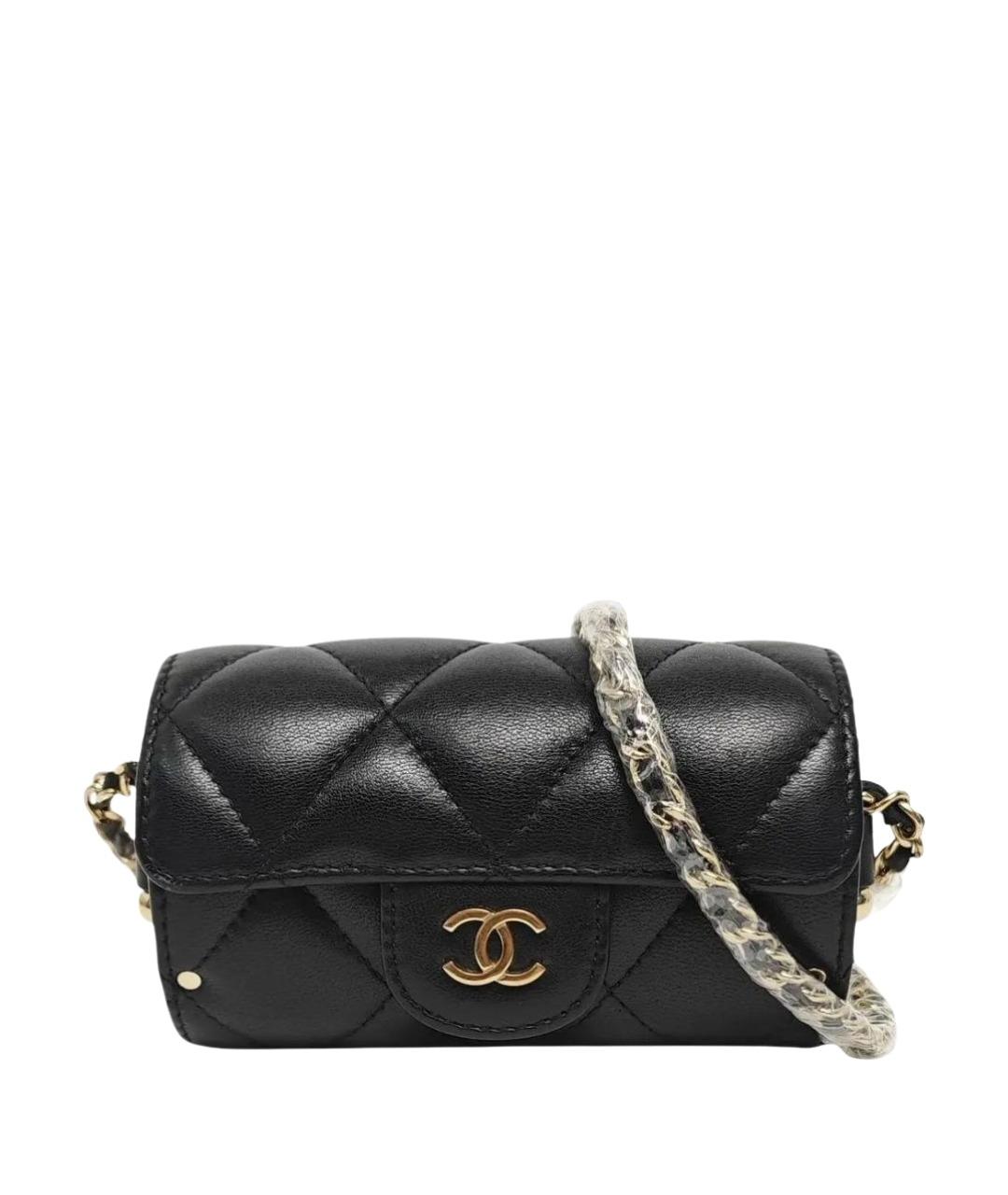 CHANEL Черная кожаная сумка через плечо, фото 1