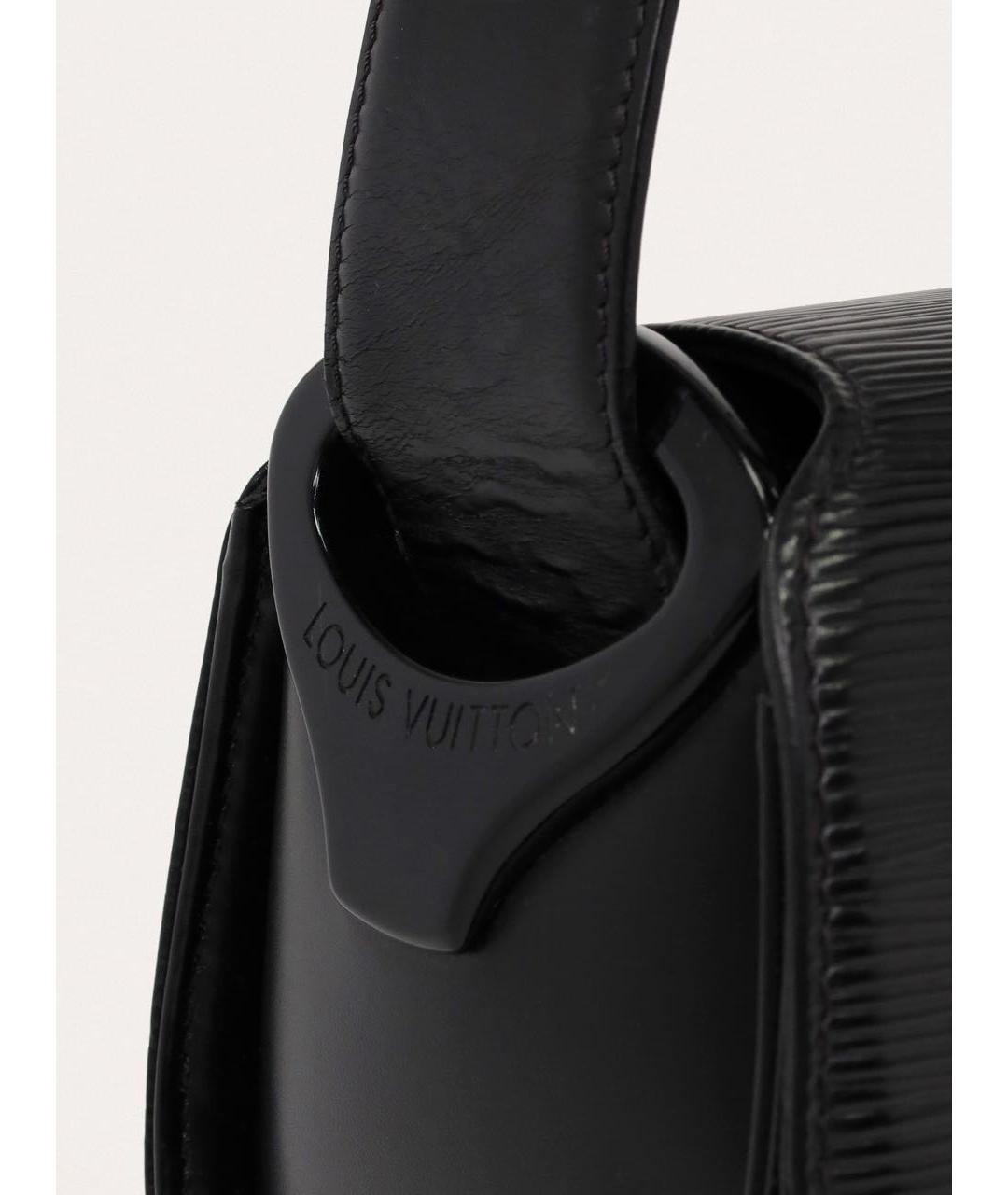 LOUIS VUITTON Черная кожаная сумка через плечо, фото 6