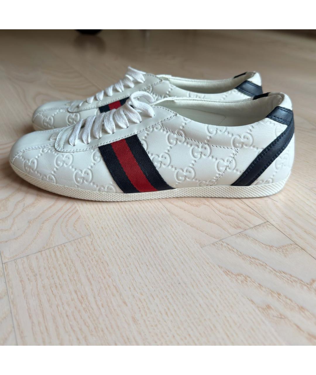 GUCCI Белые кожаные кеды, фото 8