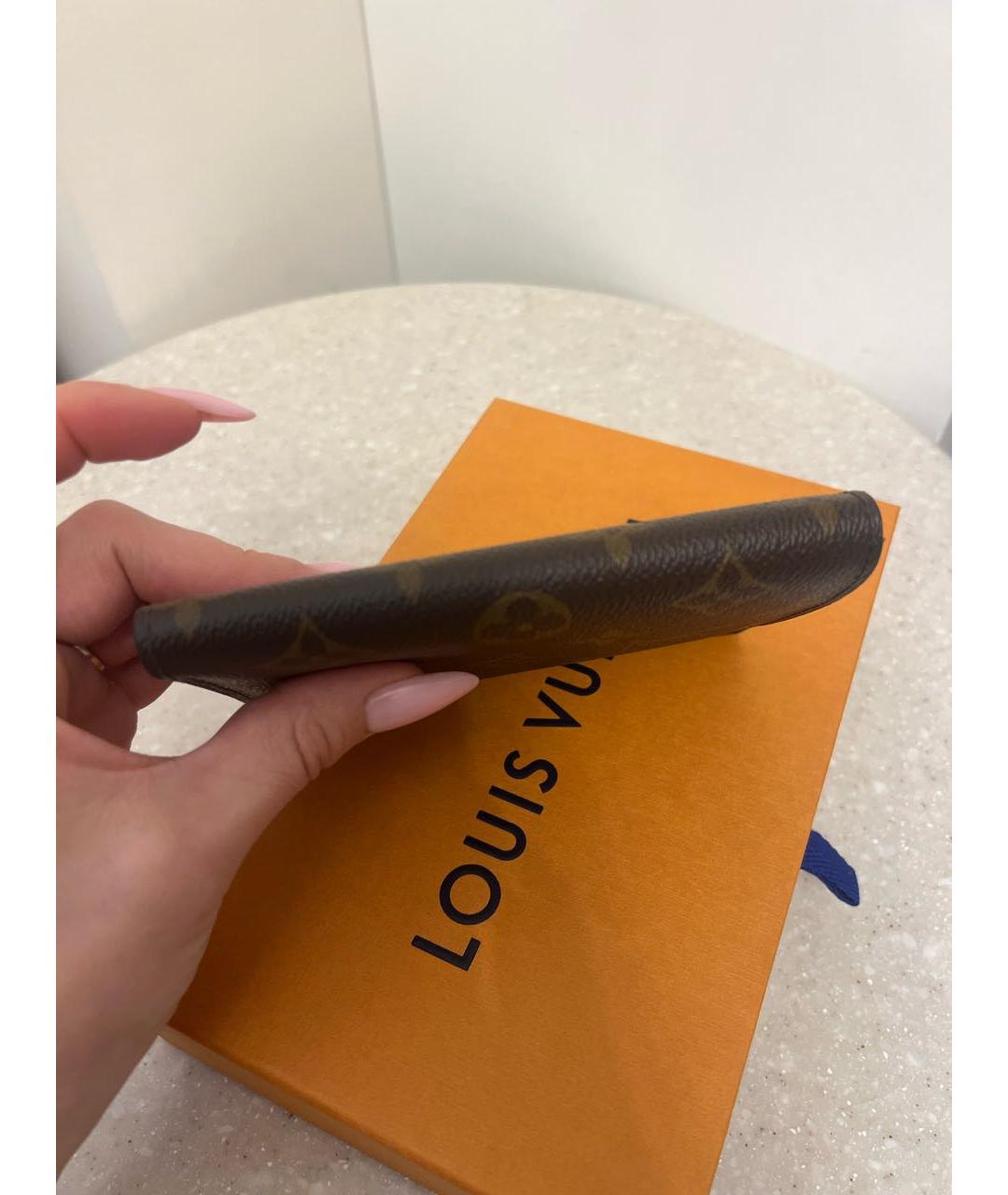 LOUIS VUITTON Коричневый кожаный кардхолдер, фото 7