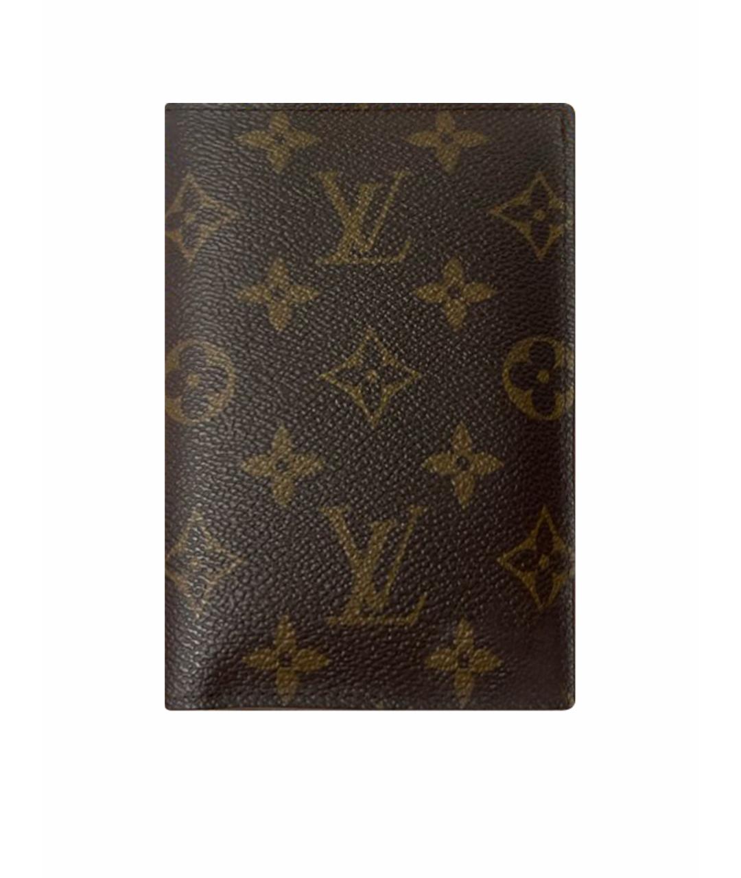 LOUIS VUITTON Коричневый кожаный кардхолдер, фото 1