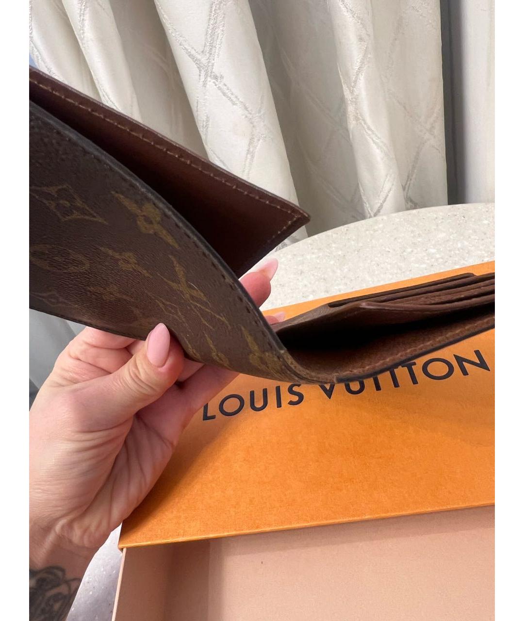 LOUIS VUITTON Коричневый кожаный кардхолдер, фото 4